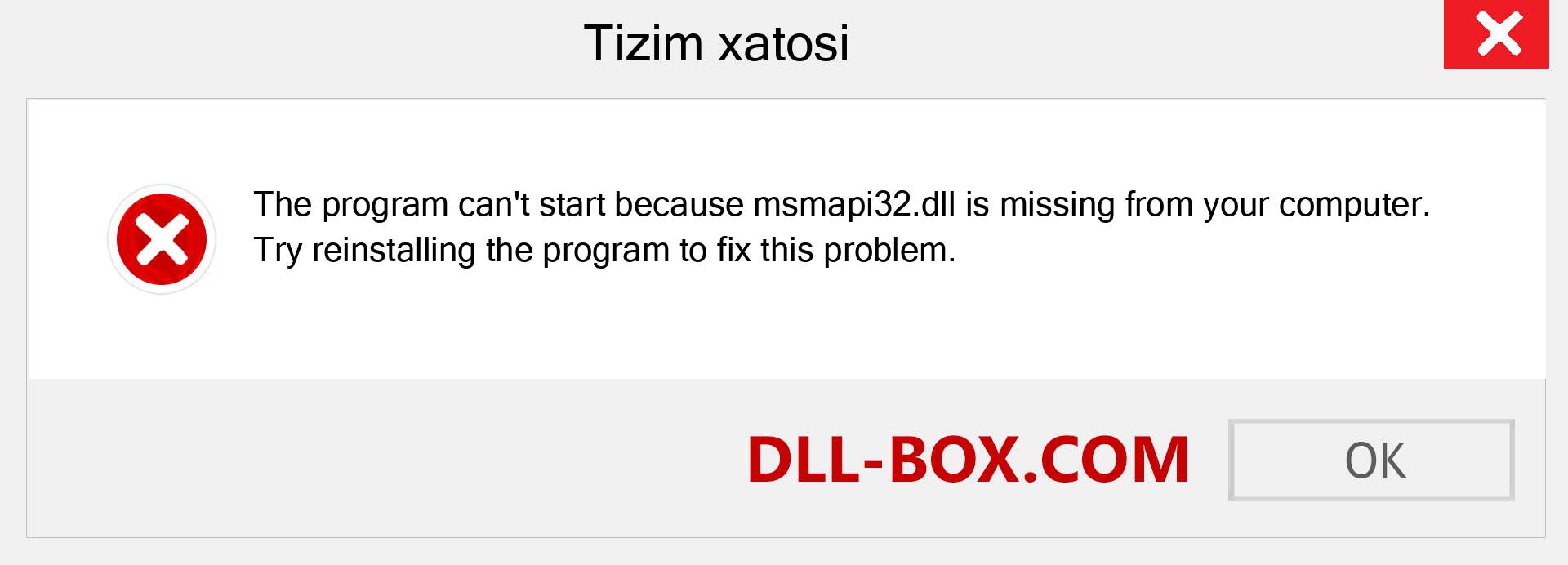 msmapi32.dll fayli yo'qolganmi?. Windows 7, 8, 10 uchun yuklab olish - Windowsda msmapi32 dll etishmayotgan xatoni tuzating, rasmlar, rasmlar